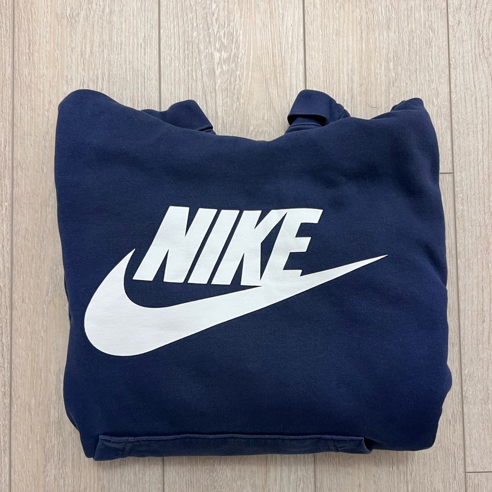 Nike Navy Blue Logo Hoodie Sweatshirt Size XS - Picture 2 of 5